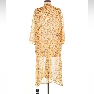 NWT! Lucky Brand Yellow Floral Kimono. One size